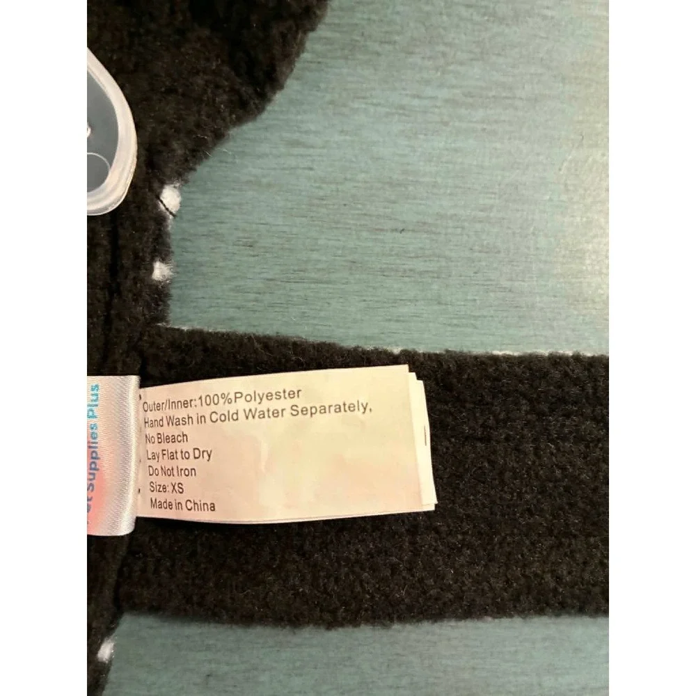 Play On Woofwear Dog Fleece XS Black White NEW Houndstooth Set of 2